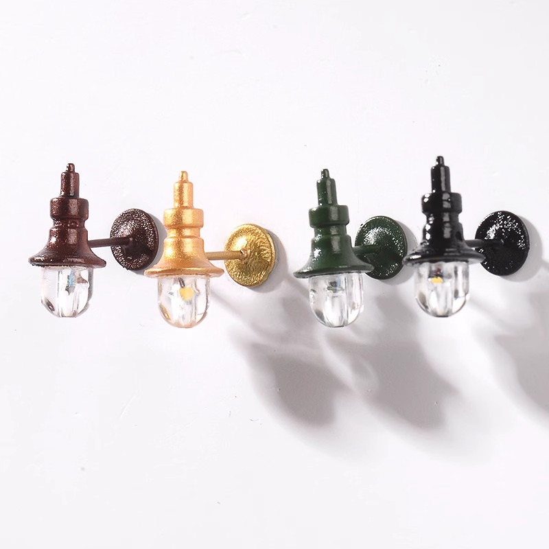 Kids Outdoor Cubby House - Antique 1:12 Miniature Dollhouse Wall Lamp