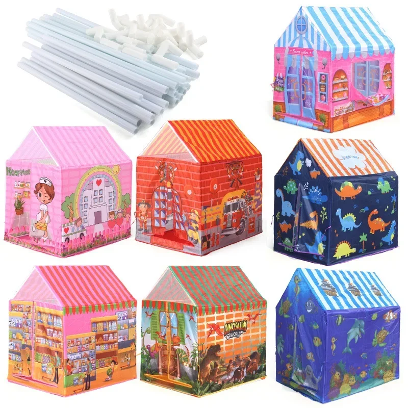 Kids Outdoor Cubby House - Children Indoor Car Tent Toys Play