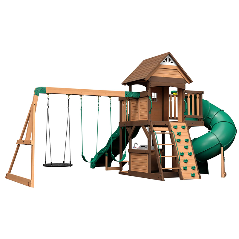 ia-Wooden Outdoor Playground S - Kids Outdoor Monkey Bars recension och pris