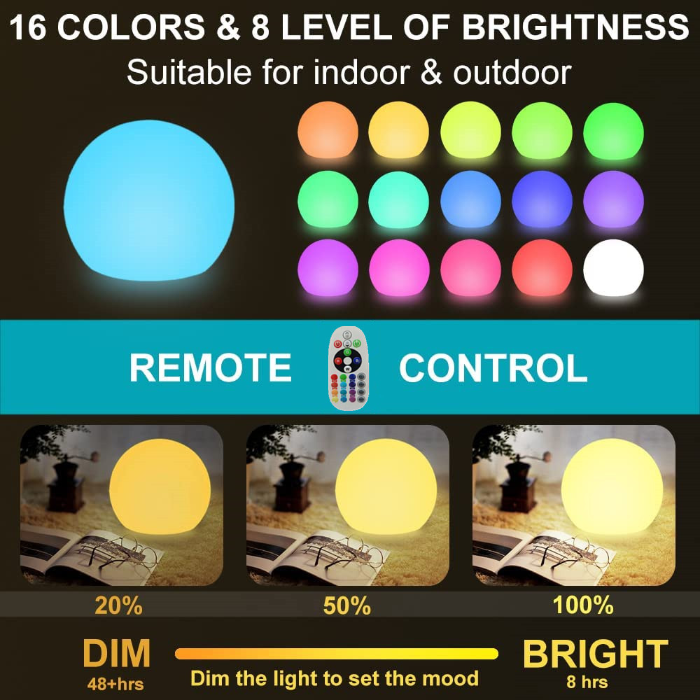 Rechargeable LED Glowing Ball  - Kids Outdoor Decor recension och pris