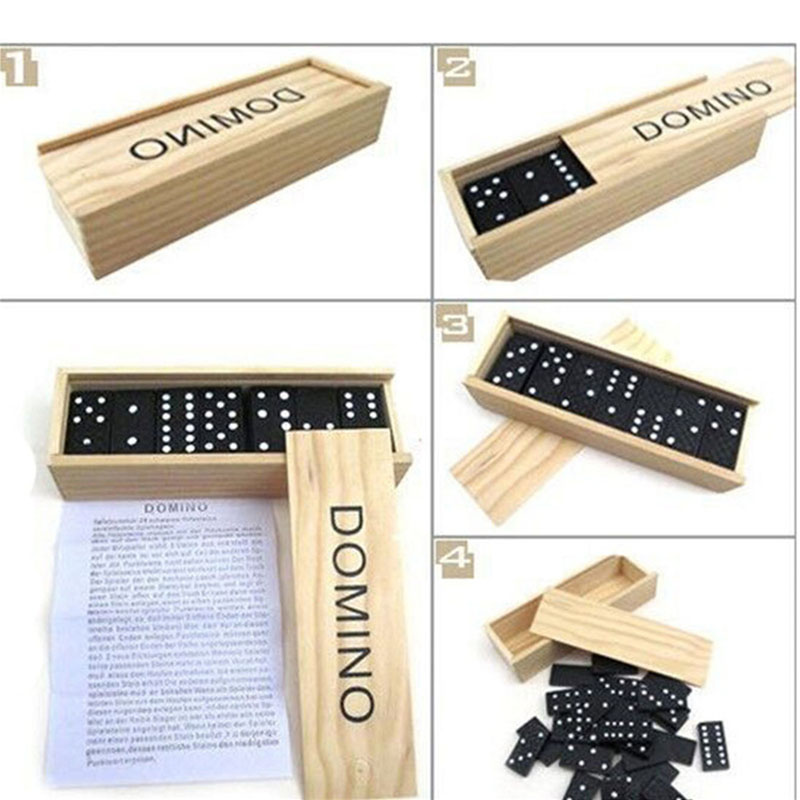 28pcs/Set Wooden Domino Board  - Kids Outdoor Bench Table recension och pris