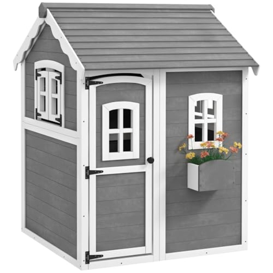Outdoor wooden playhouse for k - Kids Outdoor Flooring recension och pris