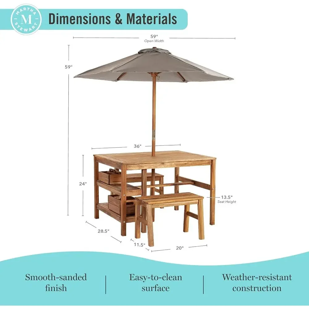 Kids Outdoor Crat Table, Bench - Kids Outdoor Bench Table recension och pris