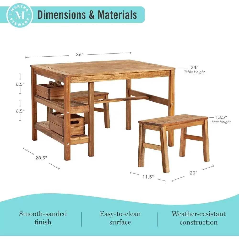 Kids Outdoor Crat Table and 2  - Kids Outdoor Bench Table recension och pris