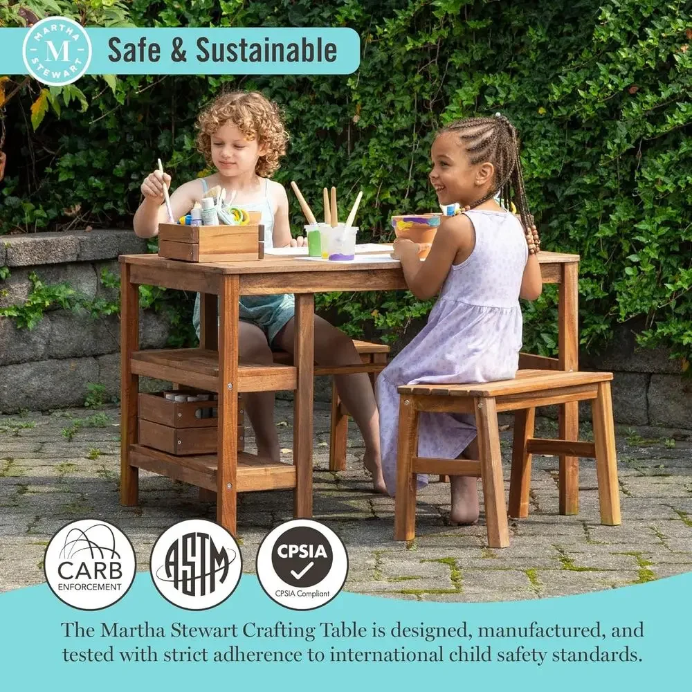 Kids Outdoor Crat Table and 2  - Kids Outdoor Bench Table recension och pris