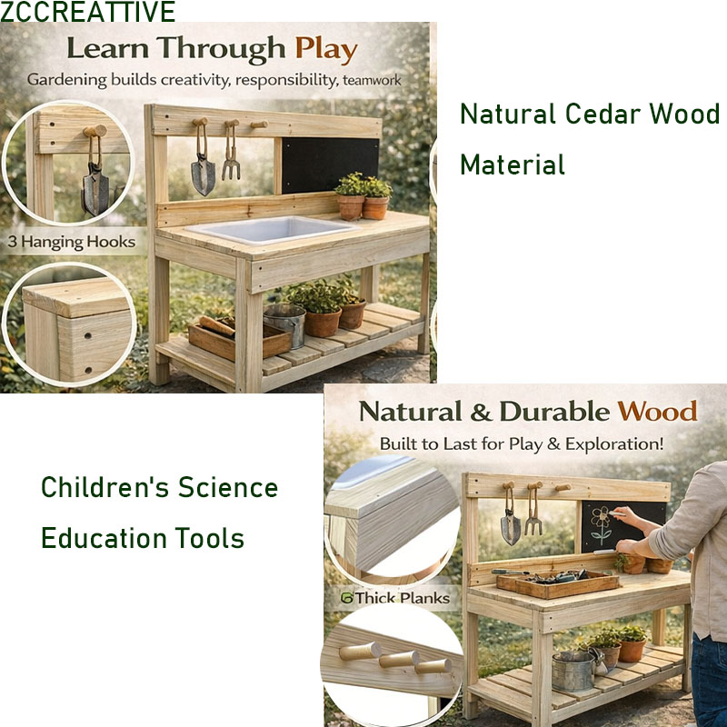 ZCCREATTIVE Children Wooden Po - Kids Outdoor Bench Table recension och pris