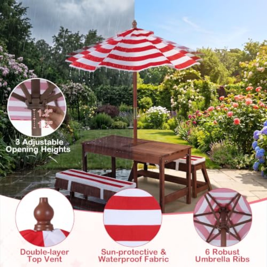 Outdoor kids picnic table for  - Kids Outdoor Umbrella recension och pris