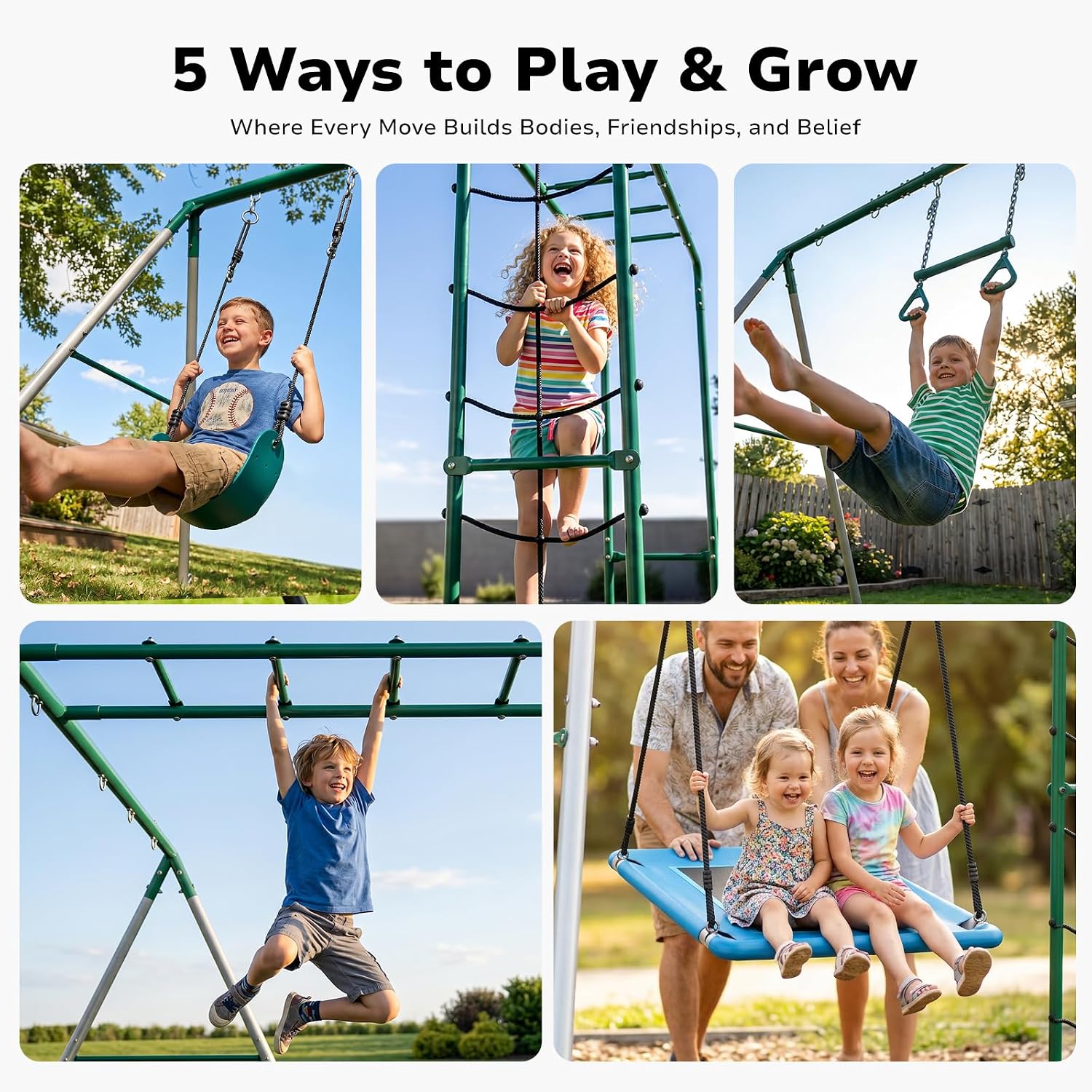 Backyard Swing Set with Monkey - Kids Outdoor Monkey Bars recension och pris