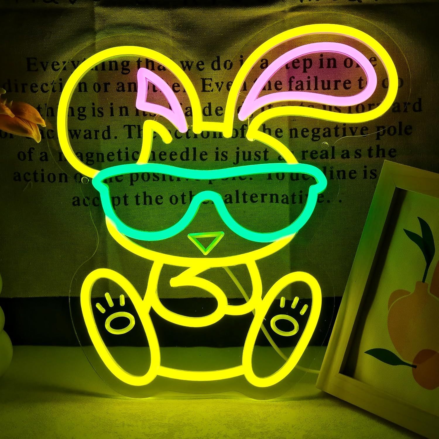 Cool Bunny Neon Sign Wearing G - Kids Outdoor Gift Ideas recension och pris