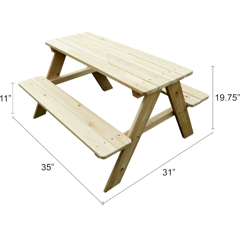 Outdoor Wooden Kids Picnic Tab - Kids Outdoor Bench Table recension och pris