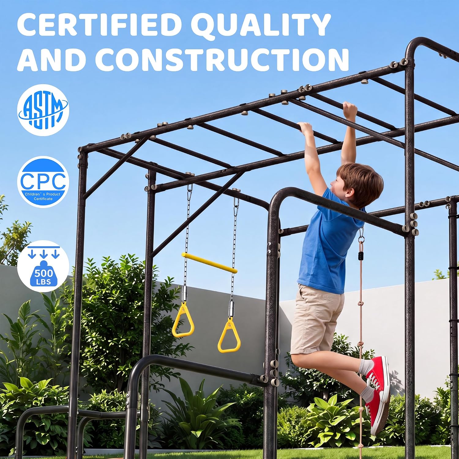 7-in-1 Outdoor Jungle Gym Monk - Kids Outdoor Monkey Bars recension och pris