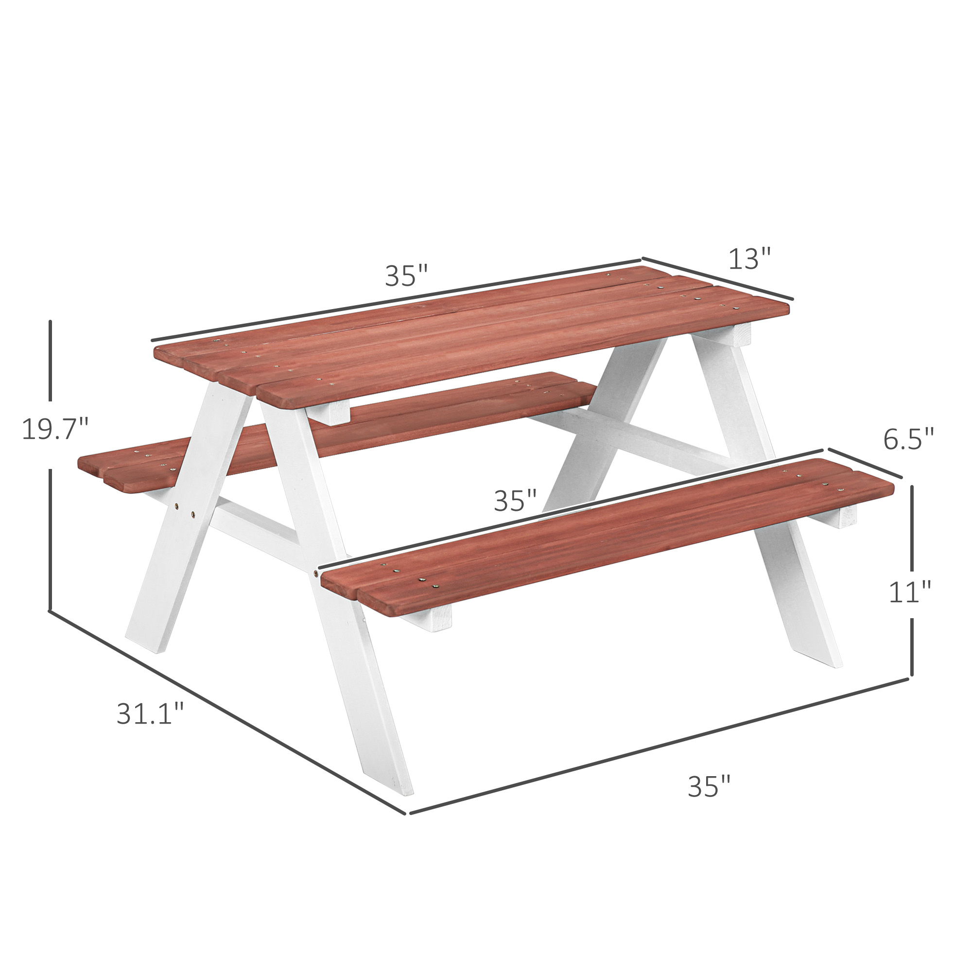 Kids Picnic Table Set, Wooden  - Kids Outdoor Bench Table recension och pris