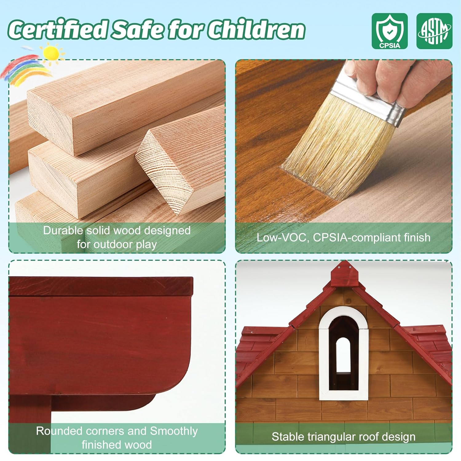 #Outdoor Wooden Kids Playhouse - Kids Outdoor Bench Table recension och pris