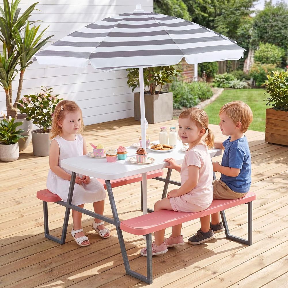 Kids Picnic Table, Toddler Out - Kids Outdoor Bench Table recension och pris